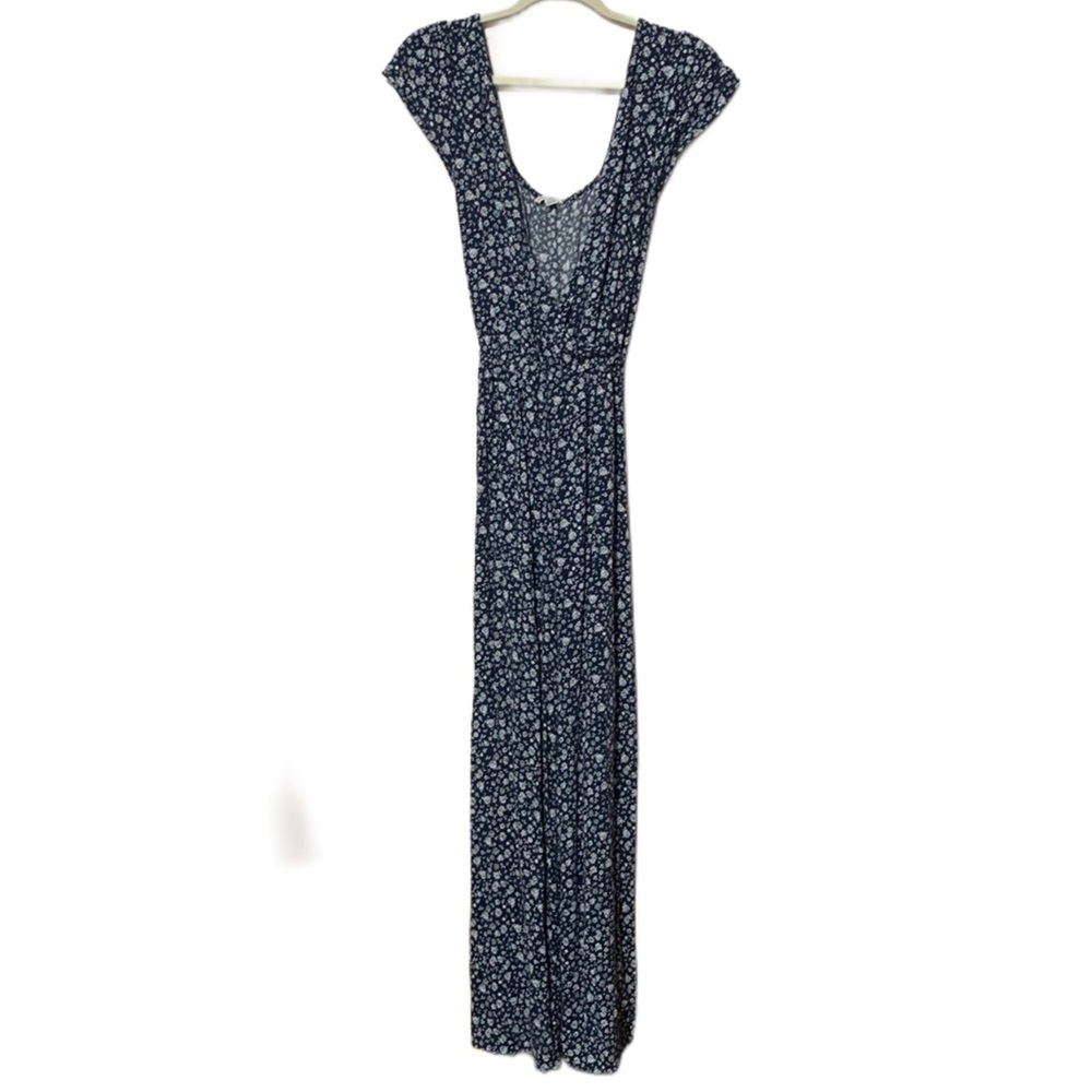American Eagle Outfitters Blue Floral Jumpsuit